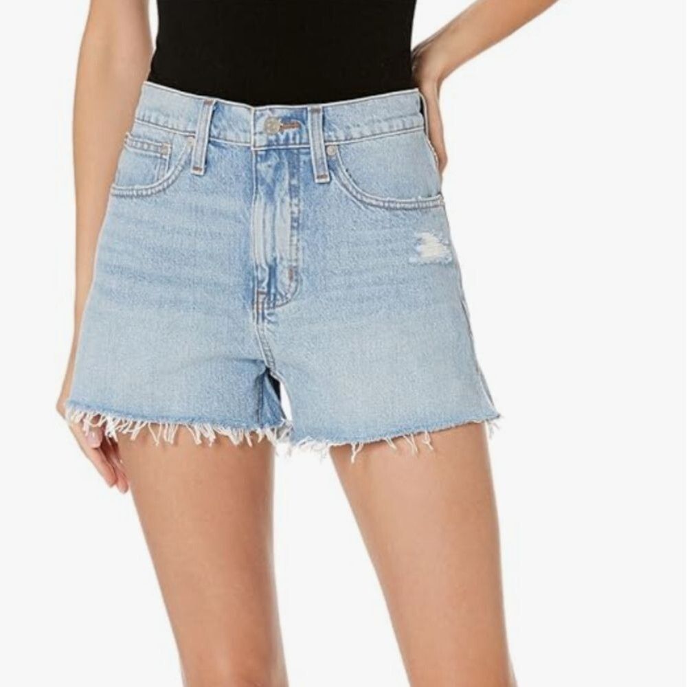 Madewell Relaxed Denim Shorts In Madera Wash: Side-Slit Edition Size 33